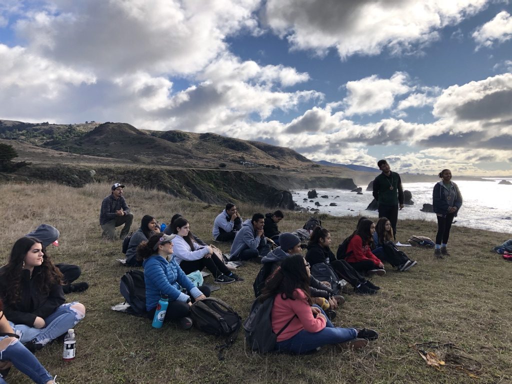 Inspired Forward teens do a coastal hike at Shell Beach with views of the ocean and sky.