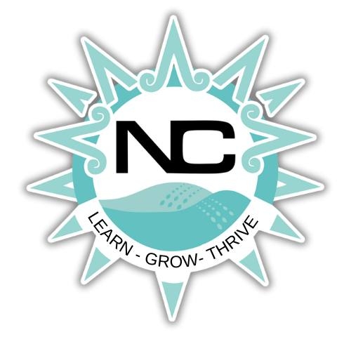 Nuestra Comunidad logo- with the words Learn. Grow. Thrive.